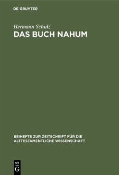 Das Buch Nahum - Schulz, Hermann