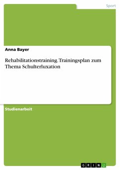 Rehabilitationstraining. Trainingsplan zum Thema Schulterluxation - Bayer, Anna