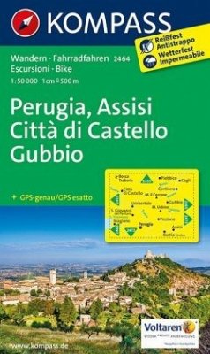 KOMPASS Wanderkarte Perugia - Assisi - Città di Castello - Gubbio