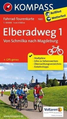 Fahrrad-Tourenkarte Elberadweg 1, Von Schmilka nach Magdeburg
