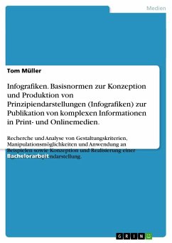 Infografiken. Basisnormen zur Konzeption und Produktion von Prinzipiendarstellungen (Infografiken) zur Publikation von komplexen Informationen in Print- und Onlinemedien.