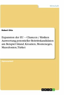 Expansion der EU ¿ Chancen / Risiken Auswertung potentieller Beitrittskandidaten am Beispiel Island, Kroatien, Montenegro, Mazedonien, Türkei