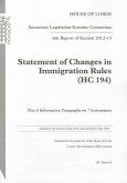 6th Report of Session 2012-13: Statement of Changes in Immigration Rules (Hc 194) Plus 6 Information Paragraphs on 7 Instruments: House of Lords Paper
