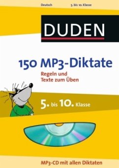 Cover Duden 150 MP3-Diktate, 5. bis 10. Klasse, m. MP3-CD