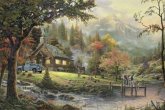 Schmidt 58465 - Thomas Kinkade: Idylle am Fluss, 500-teiliges Puzzle