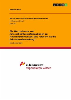 Die Wertrelevanz von Jahresabschlussinformationen zu Finanzinstrumenten: Wie relevant ist die Fair-Value-Bewertung? - Theis, Annika