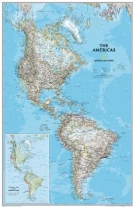 National Geographic Map The Americas, Planokarte National Geographic Map The Americas, Planokarte