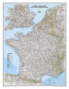 National Geographic Map France, Belgium, & The Netherlands, Planokarte - National Geographic Maps