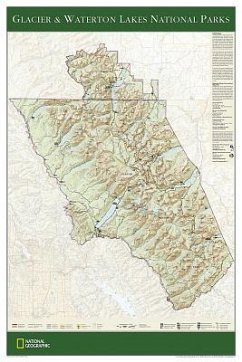 National Geographic Glacier and Waterton Lakes National Parks Wall Map (24 X 36 In) - National Geographic Maps