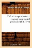 Théorie Du Patrimoine: Essais de Droit Positif Généralisé (Éd.1879)