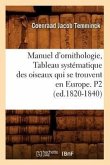 Manuel d'Ornithologie, Tableau Systématique Des Oiseaux Qui Se Trouvent En Europe. P2 (Ed.1820-1840)