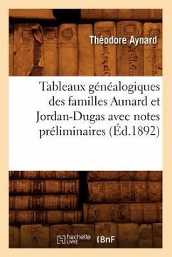 Tableaux Généalogiques Des Familles Aunard Et Jordan-Dugas Avec Notes Préliminaires (Éd.1892) - Aynard, Théodore