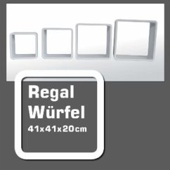 Regal-Würfel weiß, m. Wandaufhängung