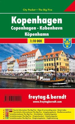 Kopenhagen, City Pocket, Stadtplan 1:10.000. Copenhagen / Koebenhavn / Köpenhamn