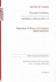 2nd Report of Session 2012-13: Repetition of House of Commons Urgent Questions: House of Lords Paper 54 Session 2012-13
