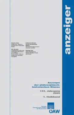 Anzeiger der philosophisch-historischen Klasse 144. Jahrgang 1. Halbband 2009 (eBook, PDF)