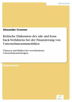 Kritische Diskussion des sale and lease back-Verfahrens bei der Finanzierung von Unternehmensimmobilien (eBook, PDF) - Croonen, Alexander