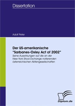 Der US-amerikanische 'Sarbanes-Oxley Act of 2002' (eBook, PDF) - Peter, Adolf