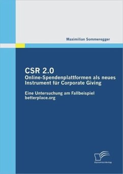 CSR 2.0: Online-Spendenplattformen als neues Instrument für Corporate Giving (eBook, PDF) - Sommeregger, Maximilian