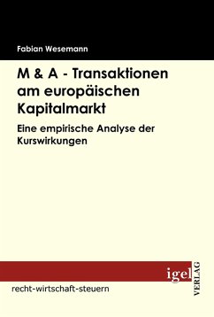 M & A - Transaktionen am europäischen Kapitalmarkt (eBook, PDF) - Wesemann, Fabian