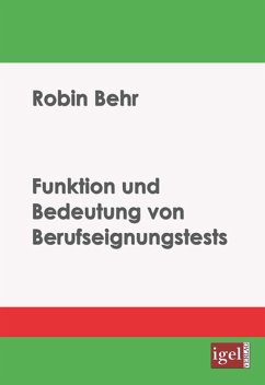 Cover Funktion und Bedeutung von Berufseignungstests (eBook, PDF)