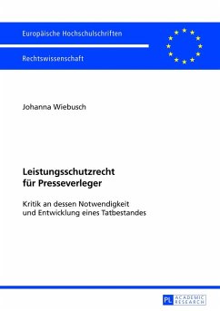 Leistungsschutzrecht für Presseverleger - Wiebusch, Johanna