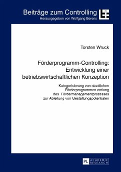 Förderprogramm-Controlling: Entwicklung einer betriebswirtschaftlichen Konzeption - Wruck, Torsten