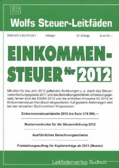 Einkommensteuer für 2012 - Schmid, Franz; Albinger, Bert