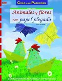 Animales y flores con papel plegado