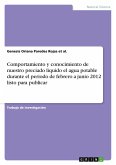 Comportamiento y conocimiento de nuestro preciado liquido el agua potable durante el periodo de febrero a junio 2012 listo para publicar Comportamiento y conocimiento de nuestro preciado liquido el agua potable durante el periodo de febrero a junio 2012 listo para publicar