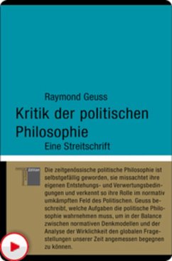 Kritik der politischen Philosophie (eBook, PDF) - Geuss, Raymond