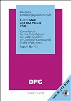 List of MAK and BAT Values 2006 - Deutsche Forschungsgemeinschaft (DFG) (ed.)