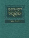 Torf Ana: Sive, Thormodi Torf I Not Posteriores in Seriem Regum Dani Epistol Latin, & Index in Seriem Regum Dani . Ex Manuscript