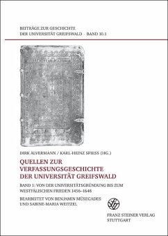 Quellen zur Verfassungsgeschichte der Universität Greifswald. Bd. 1 (eBook, PDF)