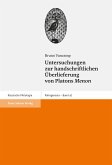 Untersuchungen zur handschriftlichen Überlieferung von Platons &quote;Menon&quote; (eBook, PDF)