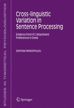 Cross-linguistic Variation in Sentence Processing (eBook, PDF) - Papadopoulou, Despoina