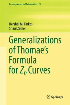 Generalizations of Thomae's Formula for Zn Curves (eBook, PDF) - Farkas, Hershel M.; Zemel, Shaul