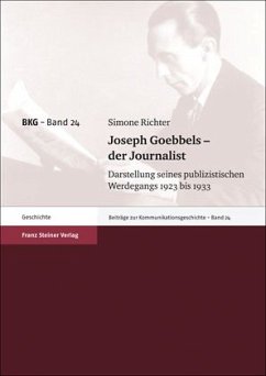 Joseph Goebbels - der Journalist (eBook, PDF) - Richter, Simone