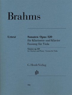 Sonaten Opus 120 für Klavier und Klarinette - Johannes Brahms - Klarinettensonaten op. 120