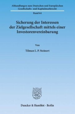 Sicherung der Interessen der Zielgesellschaft mittels einer Investorenvereinbarung. - Steinert, Tilman L. P.