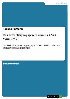 Das Ermächtigungsgesetz vom 23. (24.) März 1933 (eBook, ePUB) - Romahn, Roxana