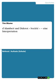 d&quote;Alambert und Diderot: « Société » ‒ eine Interpretation (eBook, PDF)