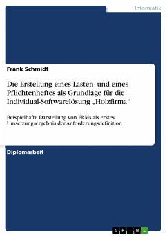 Die Erstellung eines Lasten- und eines Pflichtenheftes als Grundlage für die Individual-Softwarelösung „Holzfirma“ (eBook, PDF) - Schmidt, Frank