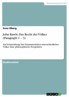 John Rawls: Das Recht der Völker (Paragraph 1 - 3) (eBook, ePUB) - Oberg, Svea