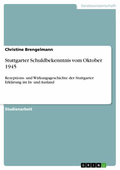 Stuttgarter Schuldbekenntnis vom Oktober 1945 (eBook, PDF) - Brengelmann, Christine