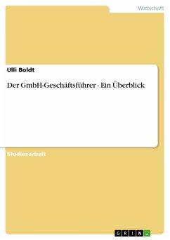 Der GmbH-Geschäftsführer - Ein Überblick (eBook, PDF) - Boldt, Ulli