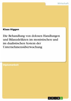 Die Behandlung von dolosen Handlungen und Bilanzdelikten im monistischen und im dualistischen System der Unternehmensüberwachung (eBook, PDF) - Higgen, Klaas