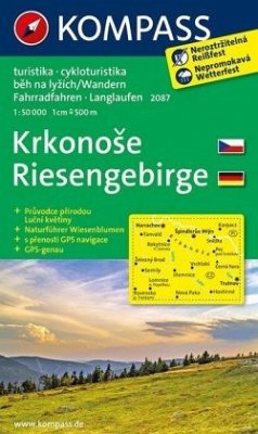 Kompass Karte Riesengebirge, m. Kompass Naturführer Wiesenblumen. Krkonose