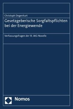Gesetzgeberische Sorgfaltspflichten bei der Energiewende - Degenhart, Christoph