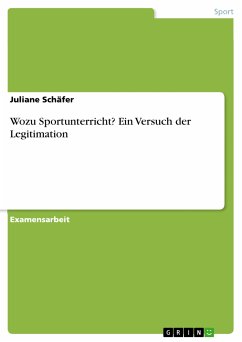 Wozu Sportunterricht? Ein Versuch der Legitimation (eBook, PDF) - Schäfer, Juliane